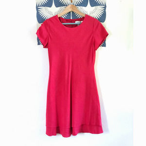 Vintage Petite Sophisticate Red Jacquard Silk Tiered Mini Dress